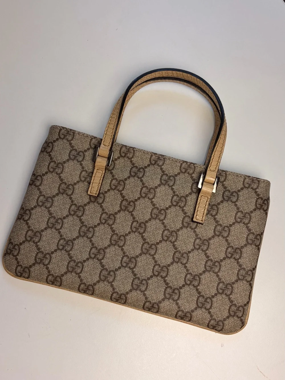 Gucci Monogram Canvas Mini Tote/Handbag with COA